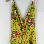 DELFI Collective Silk Floral Twisted Front Plunging V Neck Faux Wrap Mini Dress Green Size XS Photo 11