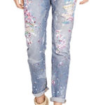 Ralph Lauren  Polo Astor Boyfriend Jeans Size 26 Distressed Paint Splatter Denim‎ Photo 0