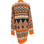 Serra  Orange & Black Aztec Open Front Cardigan Sweater Size Medium Boho Western Photo 2