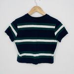 Brandy Melville  helen coastal navy blue striped baby tee t-shirt 100% cotton Photo 4