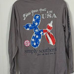 Simply Southern  USA Gray Long Sleeve T-Shirt Small‎ Photo 0