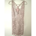 Free People  Margot Lavender Lace Gold Shimmer Plunge Racerback Bodycon Dress 12 Photo 2