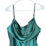 Hello Molly  NEW Lychee Martini Satin Midi Dress Forest Green Cowl Neck Photo 4