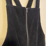 Forever 21  Suspenders Overalls Full Zip Mini Dress Corduroy Black Size Small Photo 3