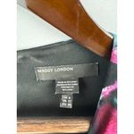 Maggy London Women’s Vintage  Size 8 Short Sleeve Black with Magenta & White Wate Photo 4