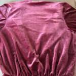 ZARA ‎ Velvet Plunge Draped Bodysuit Blouse Maroon Burgundy Size Medium Photo 9