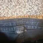 American Eagle Super Hi Rise Jegging Jeans Black Ripped Knee Women Size 8 Short Photo 1