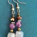 Handmade 💜  labradorite + lepidolite + hematite earrings ✨ Photo 0
