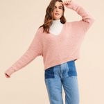 Free People Finders Keepers Peach V-Neck Sweater Photo 1