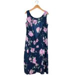 Vintage Y2K Premier International Women’s 18W Blue Floral Zipper Back Tank Dress Photo 7