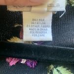 Oscar de la Renta  Black Silk Blend Embroidered Blouse Sweater Floral Size Medium Photo 5