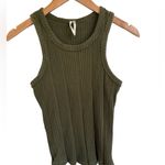 Anthropologie By  Robin Ribbed Tank Top Olive Green Ribbed S Photo 2