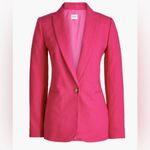 J.Crew  Holland Linen Blend One Button Blazer Bright Pink Preppy Office Womens 10 Photo 1