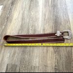 Leather Rock leather brown pink rhinestone belt Photo 2