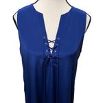 Amanda Uprichard Amanda Uprichared Michaela Lace Up Silk Shift Dress Deep Royal Blue Size S Photo 3