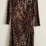 Ralph Lauren Lauren  Leopard Print Sheath Dress with Side Ruching Womens Size 2 Photo 0