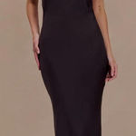 Meshki  Dress Maxi Black Satin Photo 0