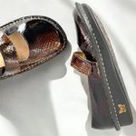 Alegria  Brown Croc Embossed Patent Leather Mary Jane Flats Size 38 Comfort Shoes Photo 1