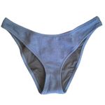 J.Crew  Textured Curved-Waist Cheeky Bikini Bottom Navy Size M Photo 1