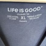 Life is Good Blue Long Sleeve V-neck Crusher Santa Dog Tee T-shirt W1465 Sz XL Photo 3