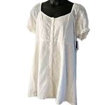 BP Women's Eyelet Puff Sleeve Prairie Mini Dress White 1X Cotton NWT Photo 3