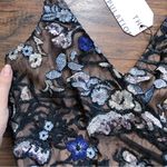 Dress the Population  • Giulia Floral Lace Wrap Dress black silver sequin sheath Photo 5