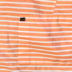 Bogner Shirt Womens XL (12) Button Up Short Sleeve Orange/White Stripe Golf Orange Photo 4