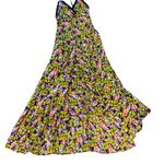 Free People FP One Green Purple High low Floral Halter Maxi Party Dress Fall Photo 1