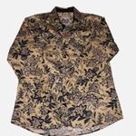Womens size M Western Shirt Rodeo Snap Front Beige Floral Print Cowgirl Unisex Size M Photo 2