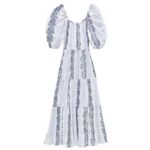 ZARA ✨ Bloggers Favorite Printed & Embroidered blue white maxi Sz Medium dress✨ Photo 5