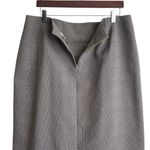 Womens Pleated Midi Skirt 16P Brown Plaid Ribbon Waist Tie Academia Y2K Retro Photo 3