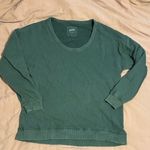 Aerie  Forest Green Scoop Neck Oversized Sweatshirt XS Photo 0