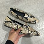 Marc Fisher  • Enaba 2 leather snakeskin point square toe loafer flats Photo 1