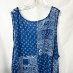 Soft Focus Plus Size 30/32W Top Blue Patchwork Handkerchief Sleeveless Tank 1709 Photo 5