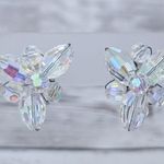 Vintage Clip On Earrings Statement Unusual Iridescent Large Photo 0