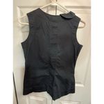 Diane Von Furstenberg  Women's Sleeveless Ruffle Blouse Black Size 4 Photo 8