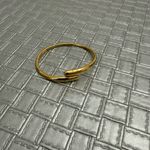 Gold Bypass Minimalist Bracelet, Sculptural Open Bangle, Modern Polished Metal Photo 1