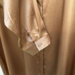 Eileen Fisher  Shirt Silk Spandex Button Up Long Sleeve Top Women’s S/P Brown Photo 4