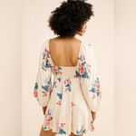 Free People  Francesca Ivory Floral Long Sleeve Mini Dress M Photo 3