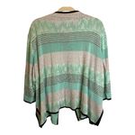 Ming Wang  Sweater Women's Size‎ 3X Knit Cardigan Green Black White Photo 1