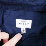 Milly • Maxwell Ruched Poplin Shirtdress navy cap sleeve sheath dress fitted Photo 5