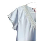Oscar de la Renta  blue satin lace trim nightgown Small Photo 3