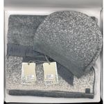 Barefoot Dreams CozyChic Lite Confetti Scarf Beanie Set Smokey Green Fog Gray Photo 0