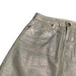 Good American  Good Skirt Coated Silver Metallic Mini Length Size 4 Women's Photo 3