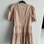 J.Crew  Puff Sleeve Cotton Poplin Wrap Dress Beige Ruffle Preppy Romanti… Photo 4