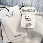 NAADAM Pants Washed Silk Wide Leg Blue Pull On Elastic‎ Waist Lightweight Size S Photo 6