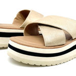 SM New York Womens 9 Lyric Platform Sandal Rose Gold Metallic Criss Photo 0