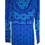 Free People  Blue Bontanical Forest Crochet Flower Lace Dress Size Medium Photo 0