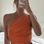 Princess Polly Orange One-Shoulder Top Photo 2