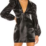 Majorelle black shiny long sleeve dress Photo 0